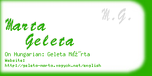 marta geleta business card